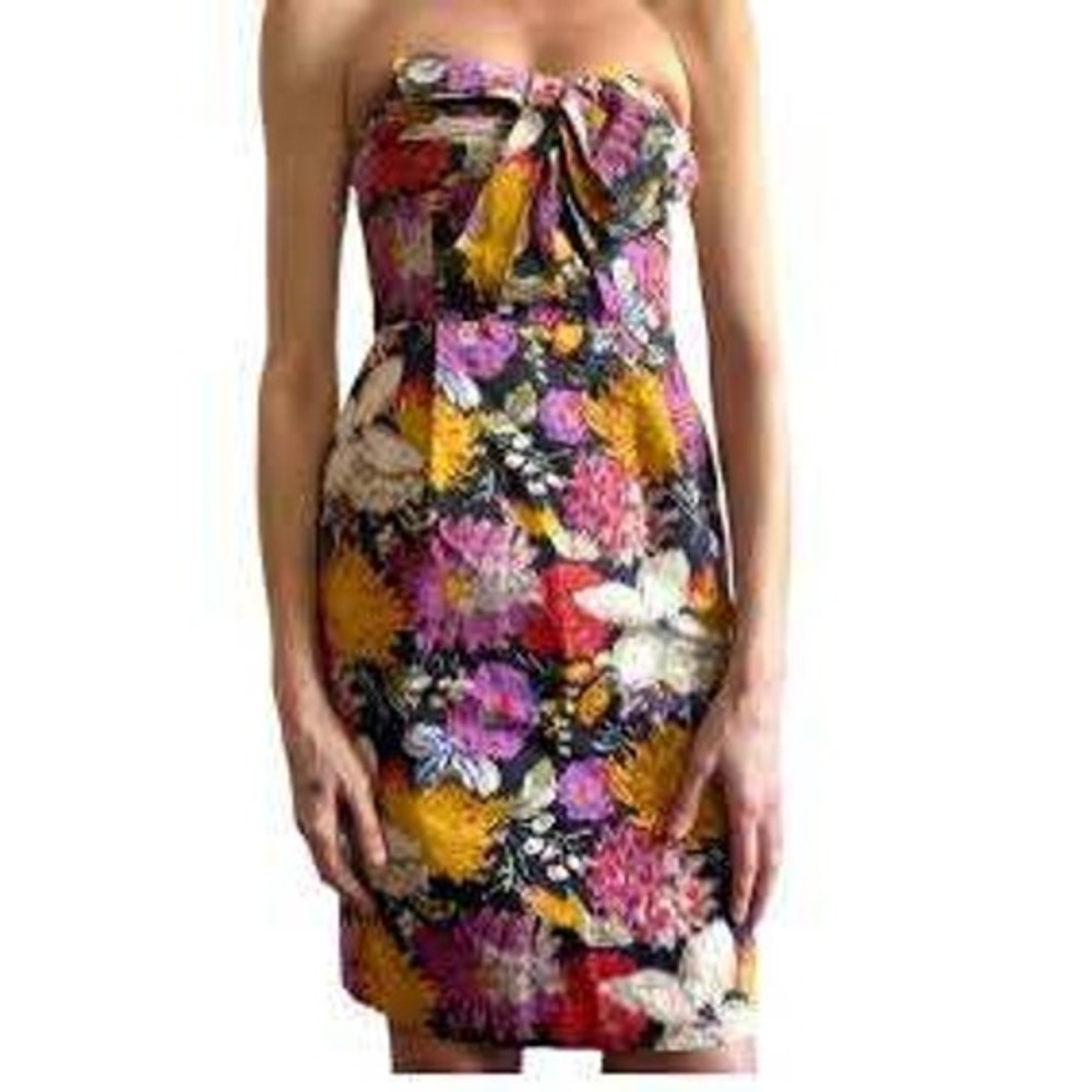 Anthropologie Moulinette Soeurs Floral Tropica Strapless Mini Dress Size 4